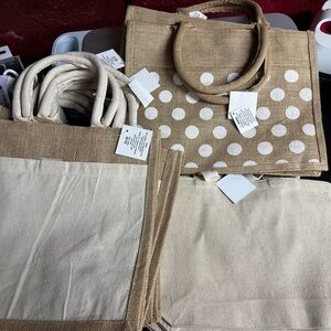 Polka Dot and Solid Tote Bags